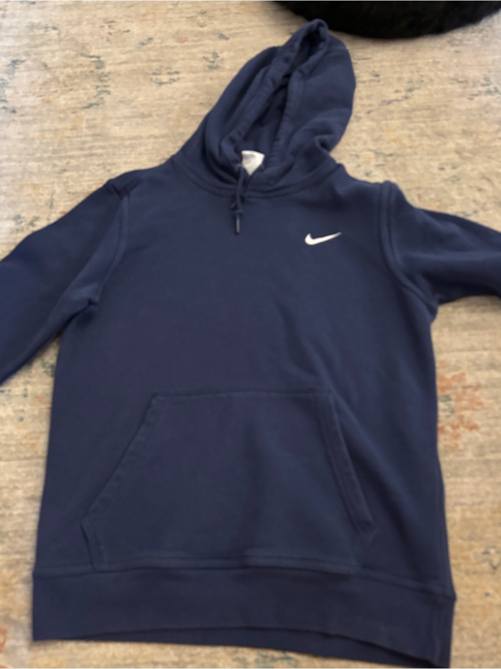 Nike Navy Drawstring Hoodie with Black Swoosh Tag